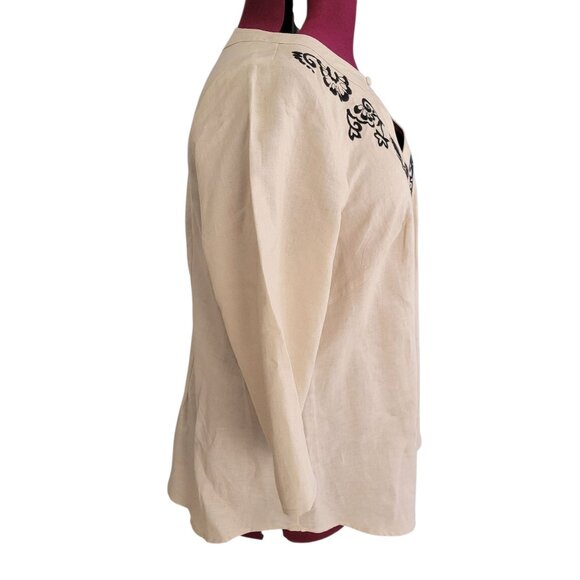 Carole Little Woman Linen Tunic (Size 1X) - Picture 2 of 6